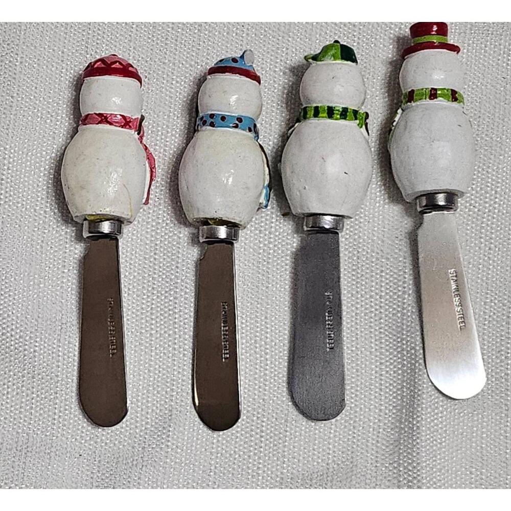 Jasco Mainstreet‎ Collection Holiday Spreaders Snowman Handles Festive Kitchen - Picture 15 of 16